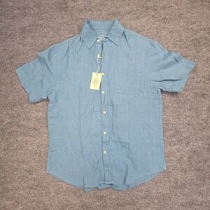 ALEX Crane Knit Ola Shirt Men's Medium Blue (Indigo) Button Up Linen NWT